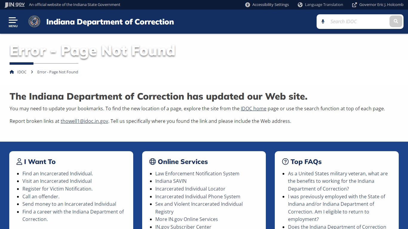 IDOC: Plainfield Correctional Facility - IN.gov